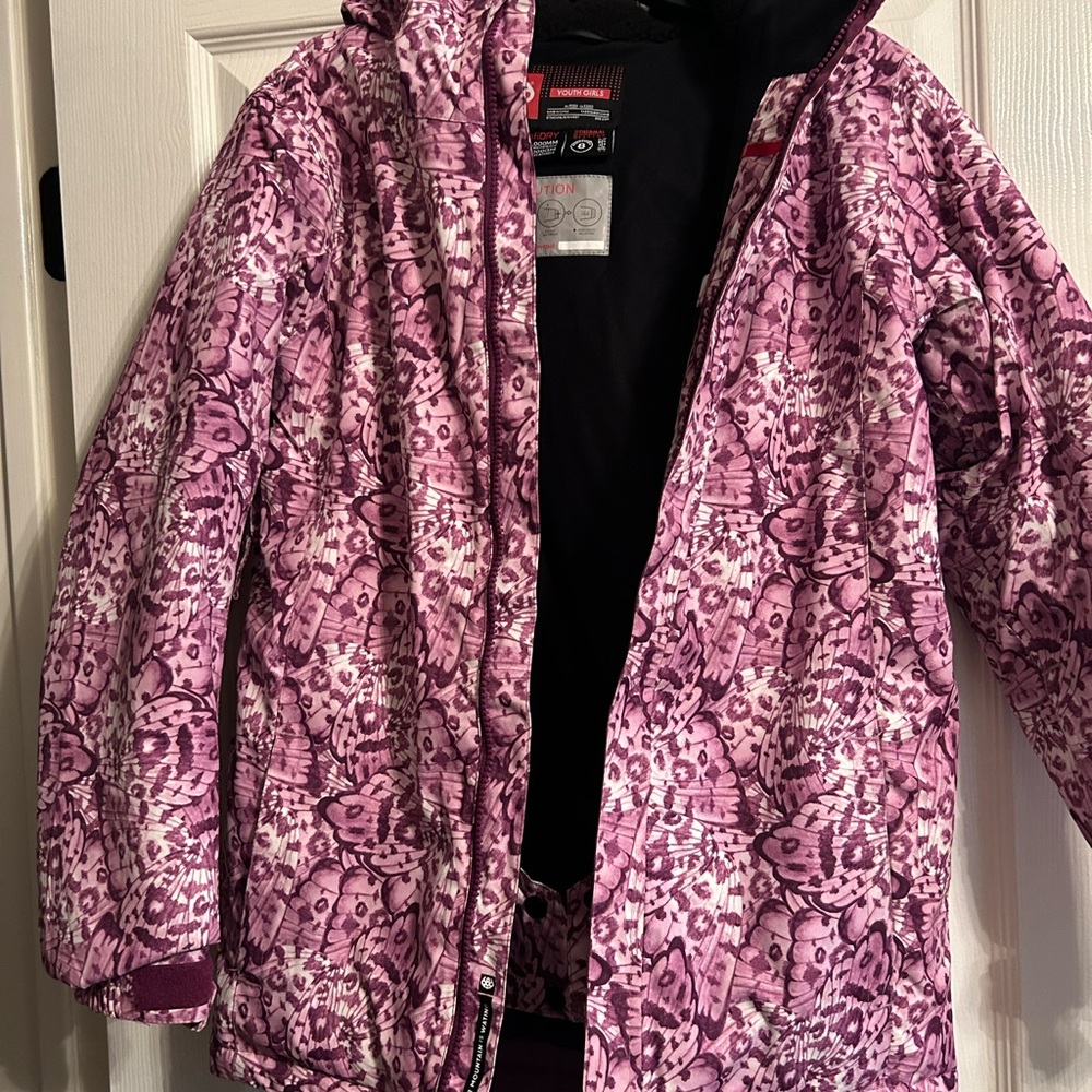 686 Kids Ski Jacket in Pink and White